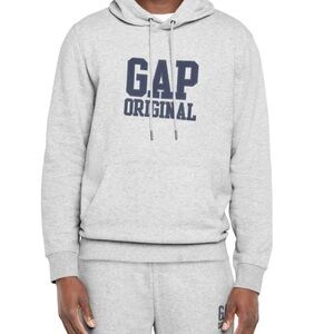 GAP Men's Light Gray Logo Hoodie